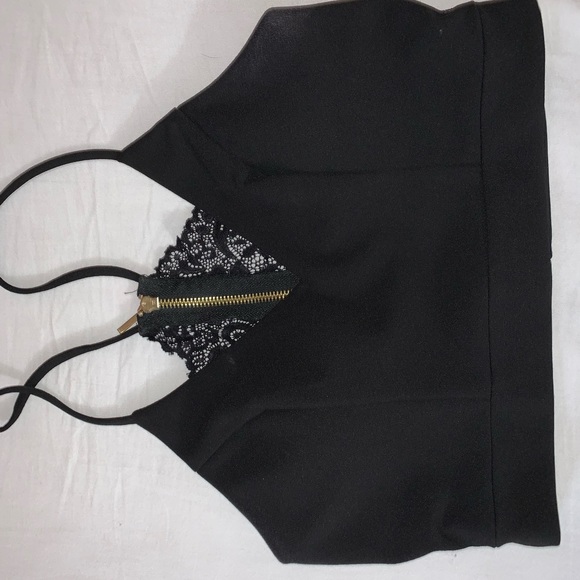 Black two piece prom dress with lace backing - Picture 2 of 5